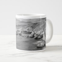 B&W beach coastline, California