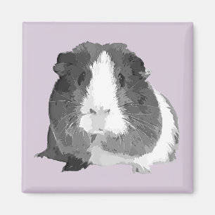 B&W 'Betty' Guinea Pig Fridge Magnet