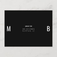 B/W Bold Monogram Save Our Date