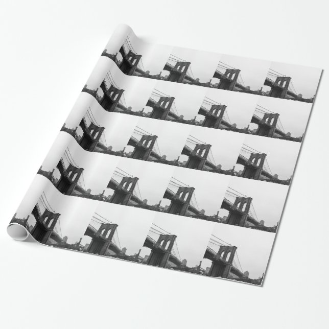 B&W Brooklyn Bridge Wrapping Paper (Unrolled)