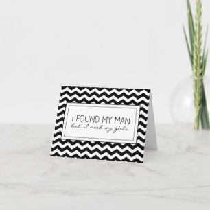 B&W Chevron Stripe Bridesmaid Request Card