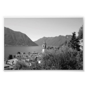 B&W Como Lake Photo Print
