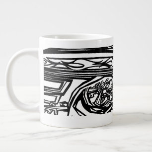B&W corvette & del falcon Large Coffee Mug