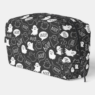 B&W Cute Doodle Halloween Pattern Dopp Kit