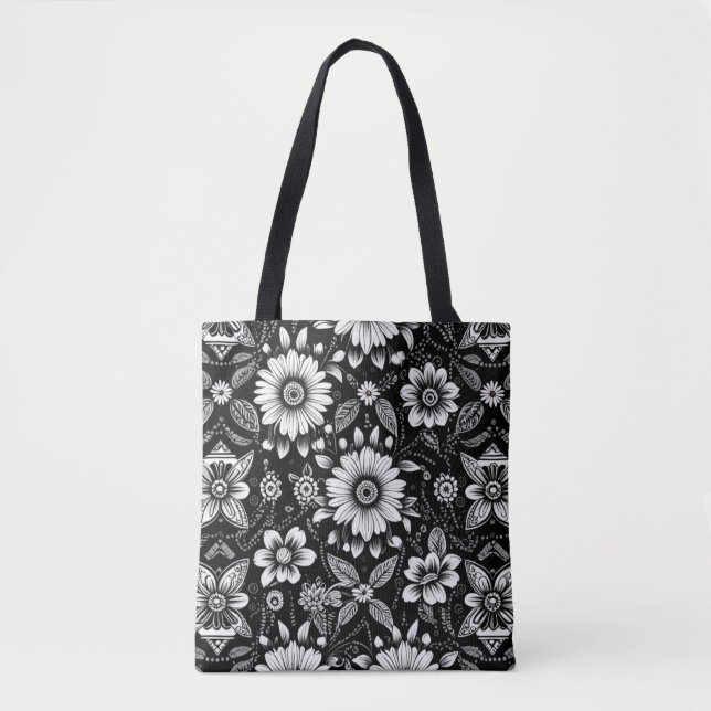 B&W Daisy Dose  Tote Bag (Front)