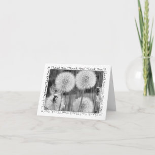 B&W Dandelions Thank You Card