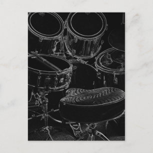 B/W Drumset 1 Postcard