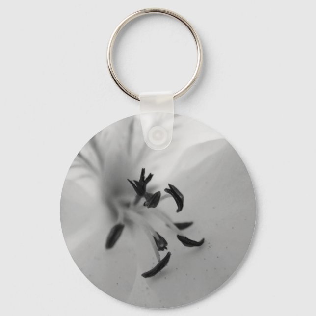 B&W Flower Centre Keychain (Front)
