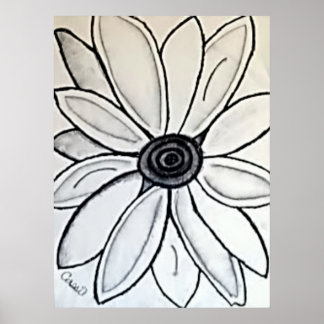 B&W Flower Poster
