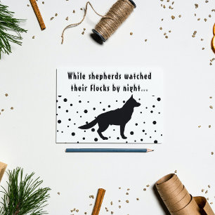 B&W Funny German Shepherd Christmas Greetings Holiday Card