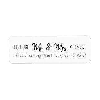 B&W Future Mr. & Mrs. Return Address Label