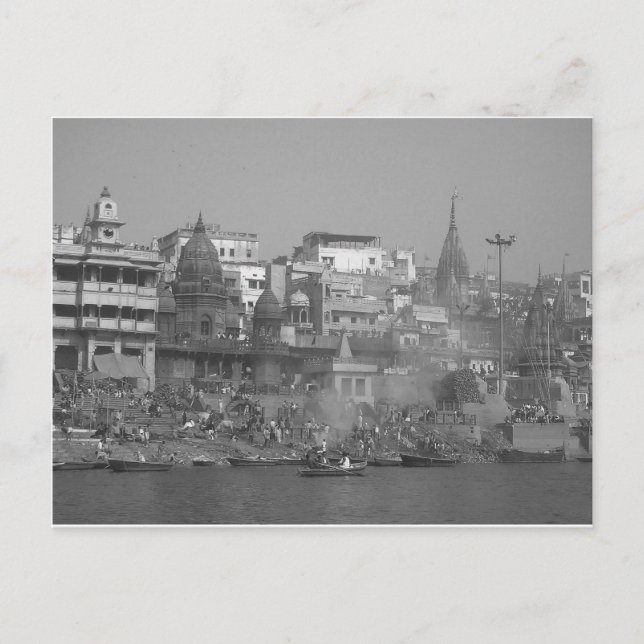 B&W Ganges River Postcard (Front)