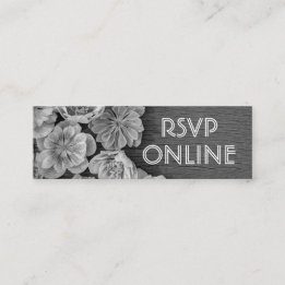B & W Garden Hellebore Mini Web RSVP Card