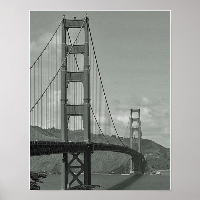 B & W - Golden Gate Bridge Poster (Front)