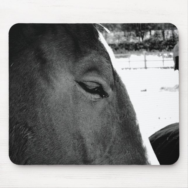 B&W Horse Mouse Pad (Front)