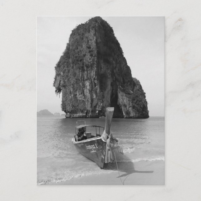 B&W Krabi beach 3 Postcard (Front)