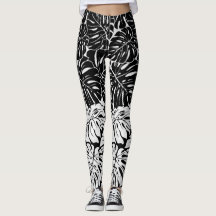 B&W Leafy Leggings