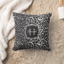 B & W Leopard Pattern w/ Custom Monogram & Name