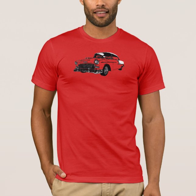 B&W line art '55 Chevy t-shirt (Front)