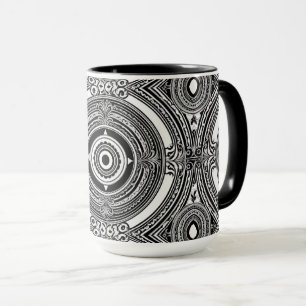 B&W Medallion Motif Mug
