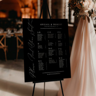 B&W Minimalist Alphabetical Wedding Seating Chart