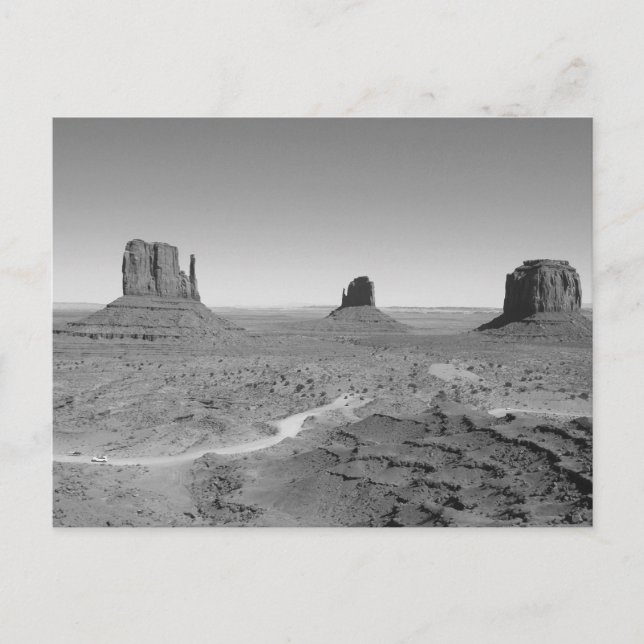 B&W Monument Valley 3 Postcard (Front)