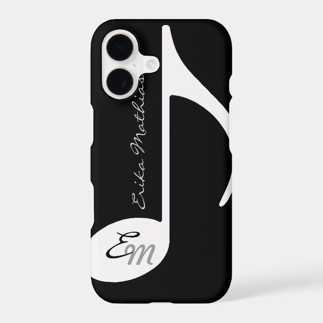 b/w musical note customisable (Back)