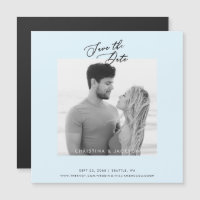 B/W Photo Ice Blue Wedding Save the Date