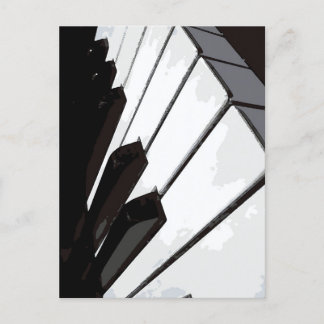 B&W Piano Keys Postcard