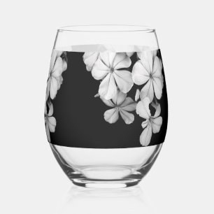 b&w Plumbago Stemless Wine Glass