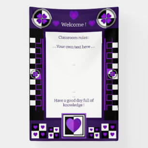 B&W purple hearts beating Banner