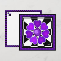 B&W Purple Hearts Beating