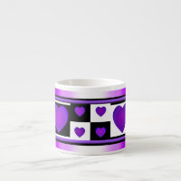 B&W Purple Hearts Beating