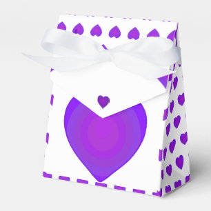 B&W Purple Hearts Beating Favour Box