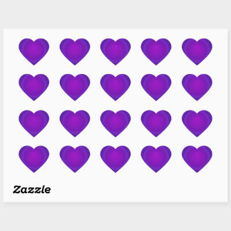 B&W Purple Hearts Beating Heart Sticker