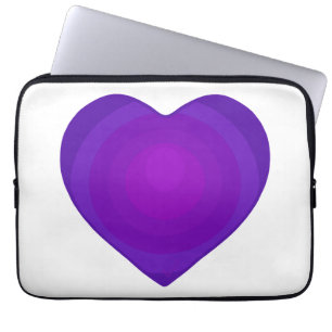 B&W Purple Hearts Beating Laptop Sleeve