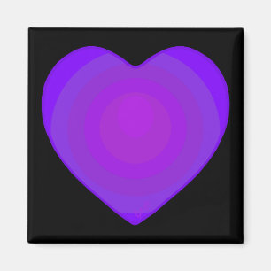 B&W Purple Hearts Beating Magnet