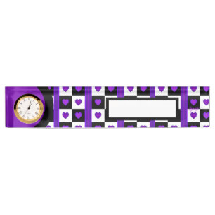 B&W purple hearts beating Nameplate