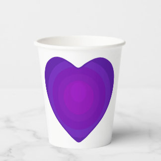 B&W Purple Hearts Beating Paper Cups