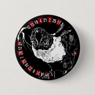 B&W Raven 6 Cm Round Badge