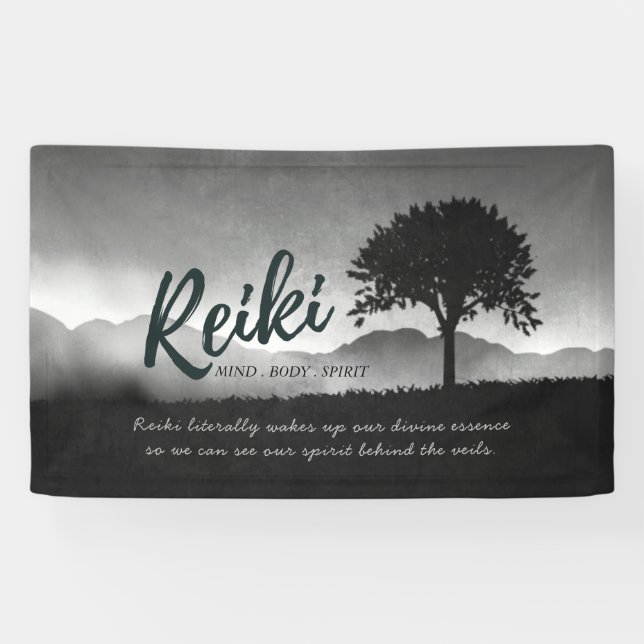 B&W Reiki Master Yoga Mediation instructor Quotes Banner (Horizontal)