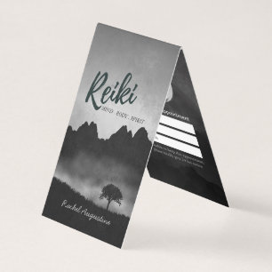 B&W Reiki Yoga instructor Price List Appointment Business Card