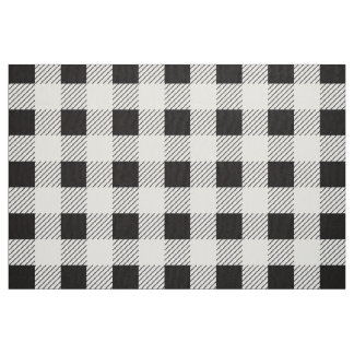 B&W Retro Chequered Pattern Fabric