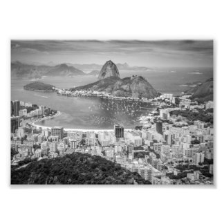 B&W Rio de Janeiro aerial view Photo Print