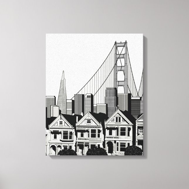 B&W San Francisco California Canvas Print (Front)