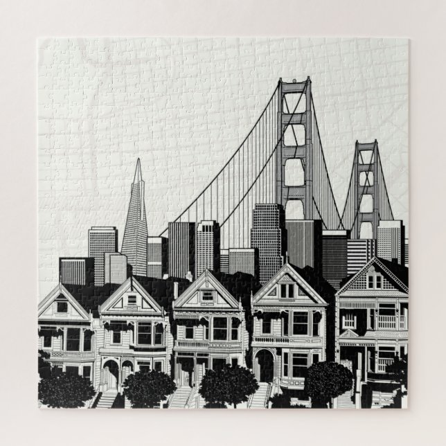 B&W San Francisco California Jigsaw Puzzle (Vertical)