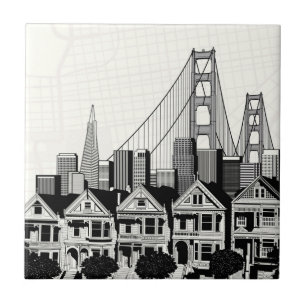 B&W San Francisco California Tile