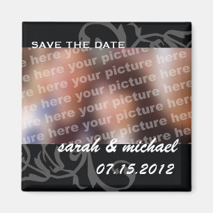 B&W save the date wedding announcement photo Magnet