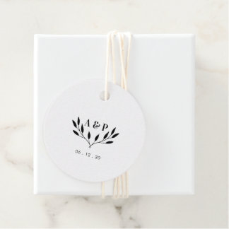 B & W | Simple Modern Wedding Thank you Gift Favour Tags