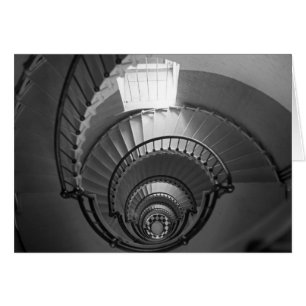 B&W spiral lighthouse staircase